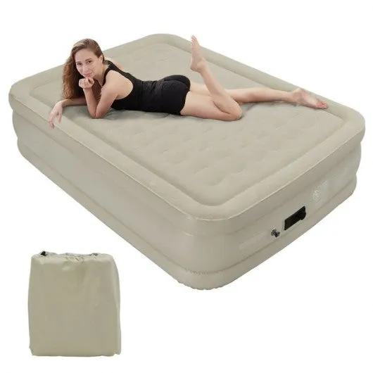 20 Inches Height Portable Built-In Pump Air Bed Inflatable Mattress Camping Bag