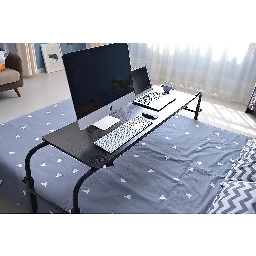 Adjustable Overbed Laptop Table with Wheels – Black Willow