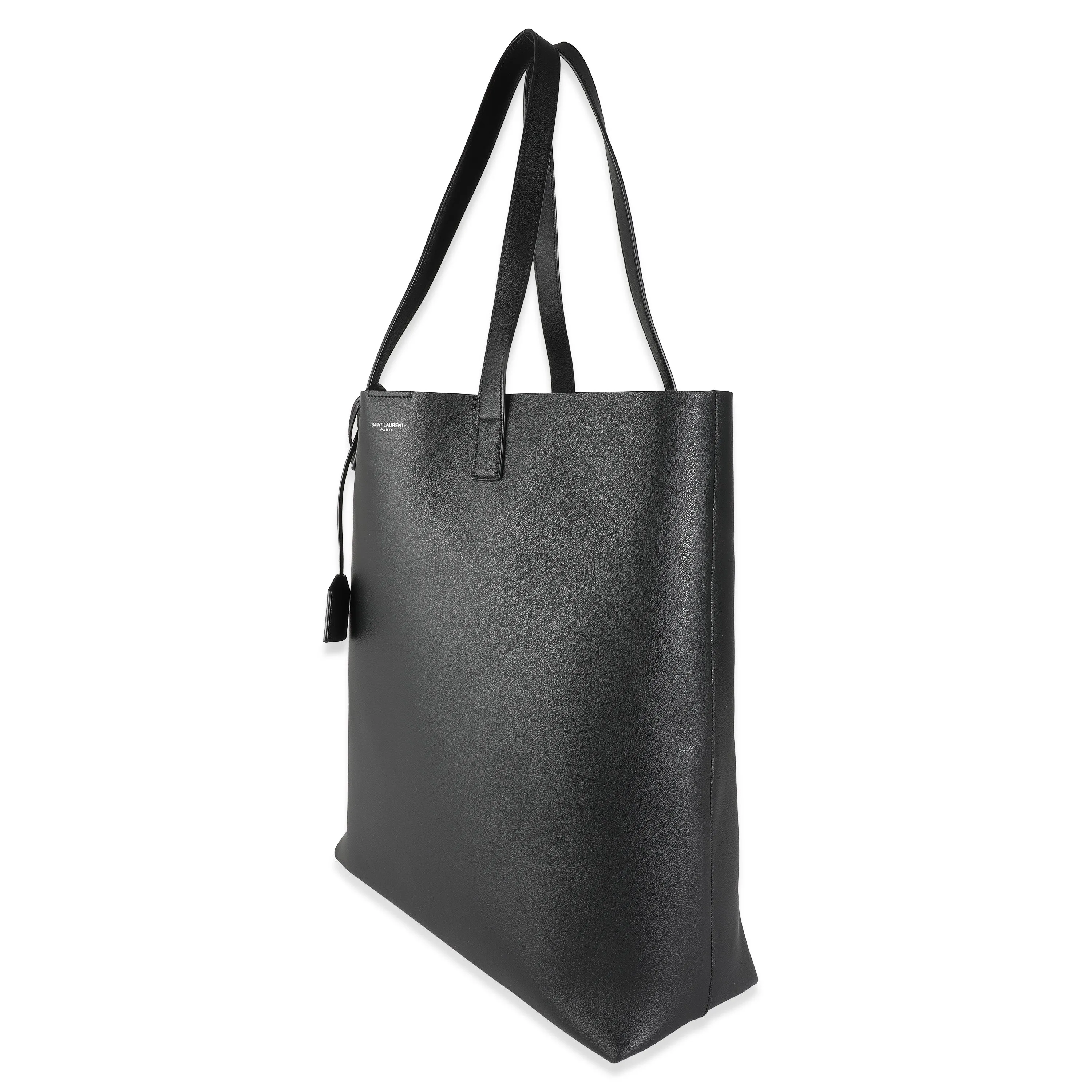 Black Calfskin Medium Shopping Tote