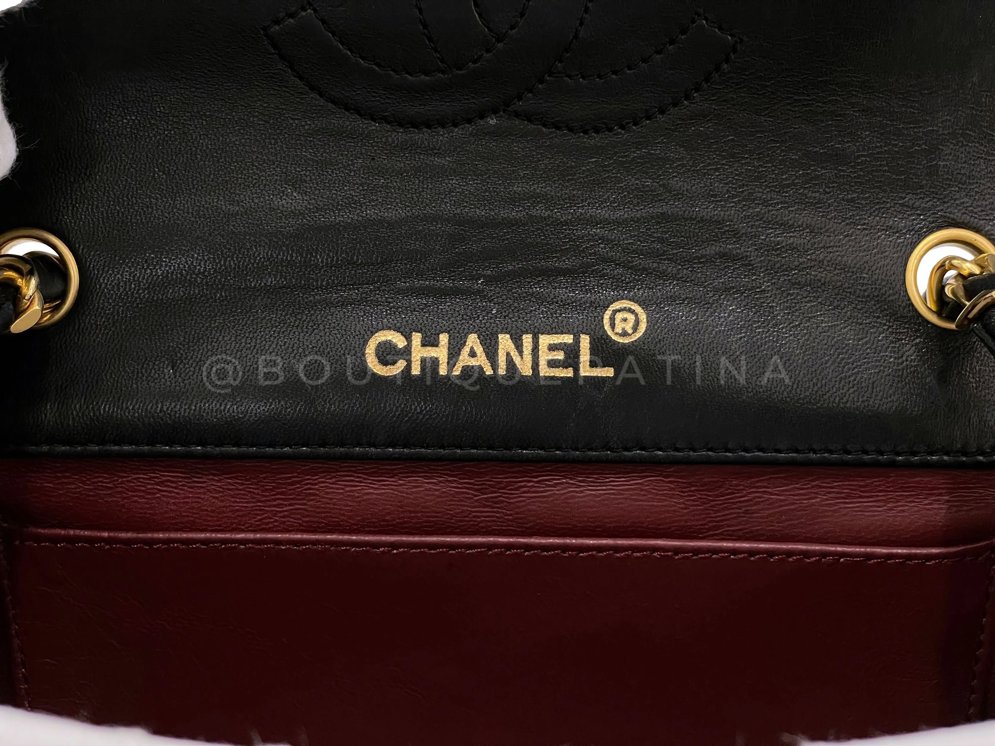 Chanel 1988 Vintage Black Giant CC Mini Envelope Flap Bag 24k GHW