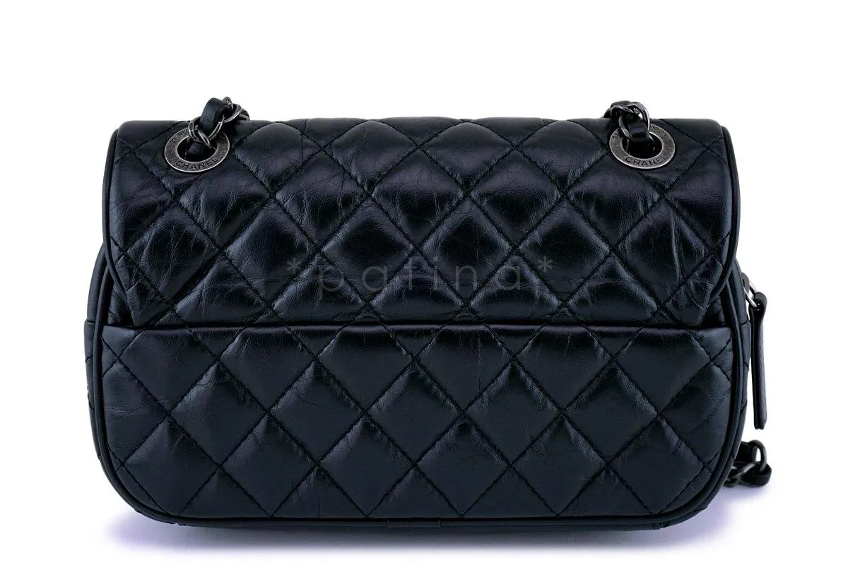 Chanel Black Aged Calfskin Small/Mini Easy Flap Bag RHW