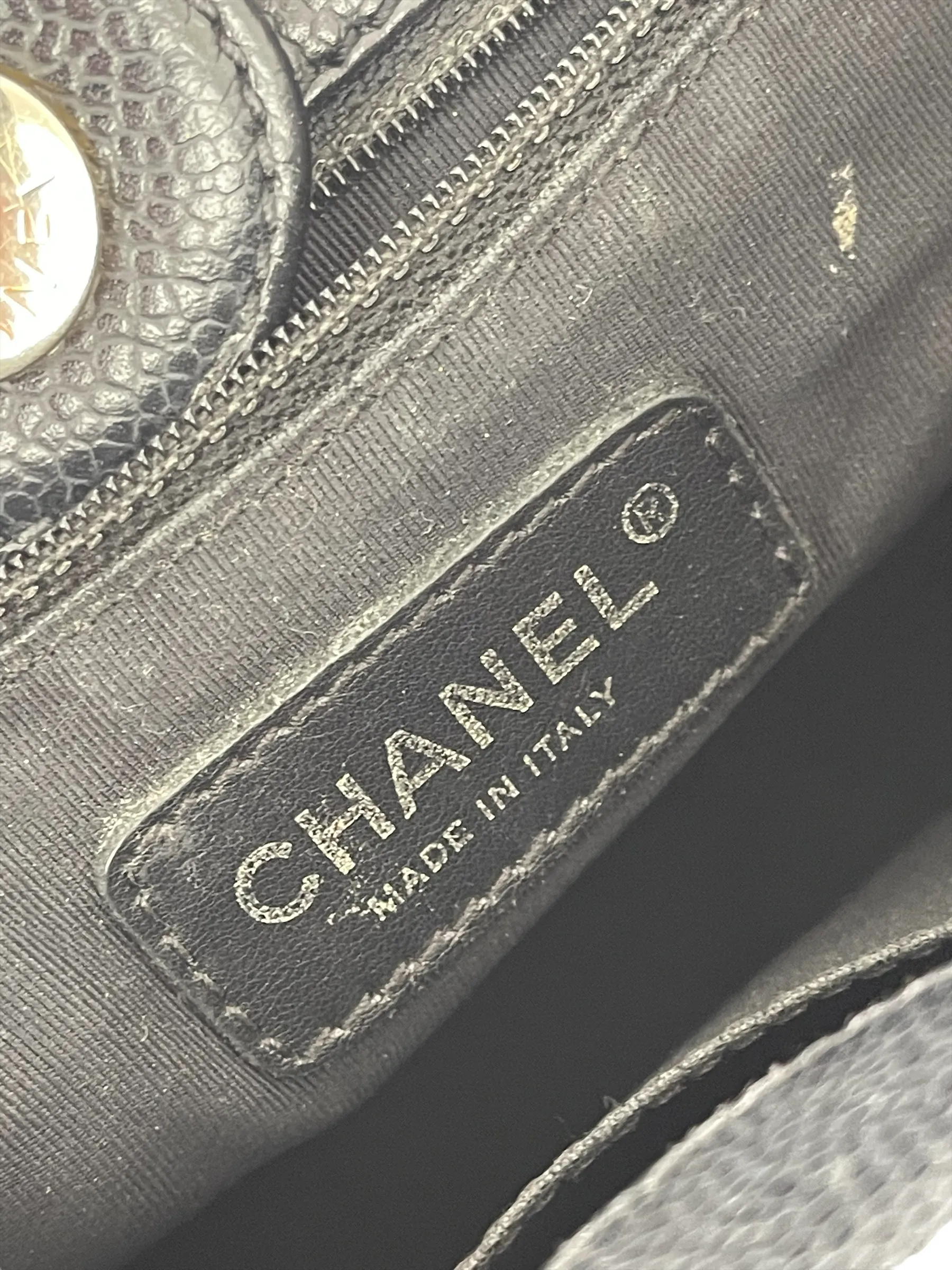 Chanel Black Caviar Leather 'Petite Shopping' Tote