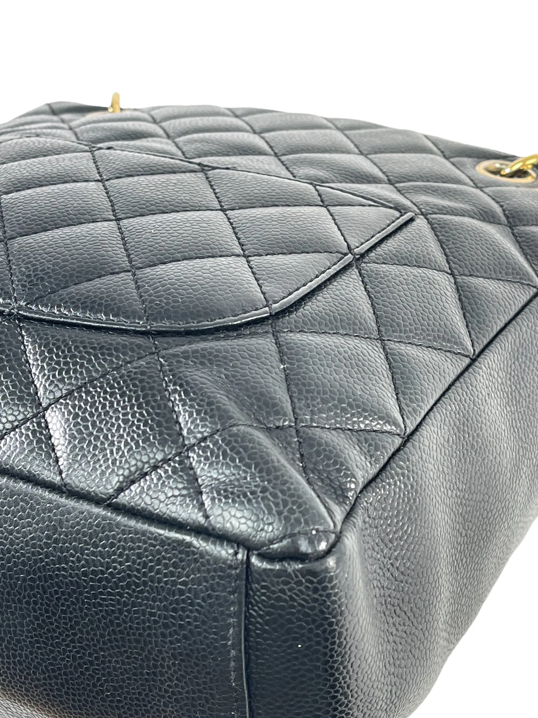 Chanel Black Caviar Leather 'Petite Shopping' Tote