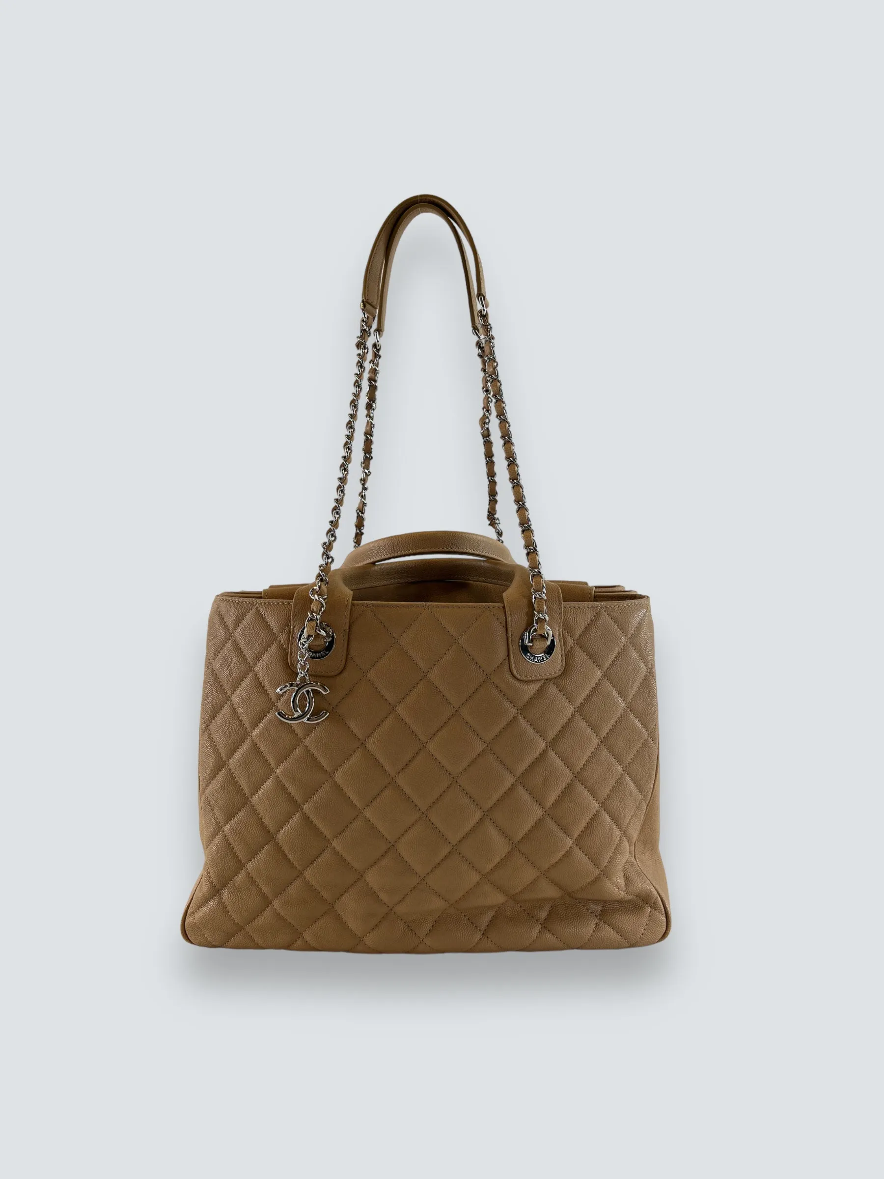 Chanel Cream Caviar Leather Neo Shopping Tote