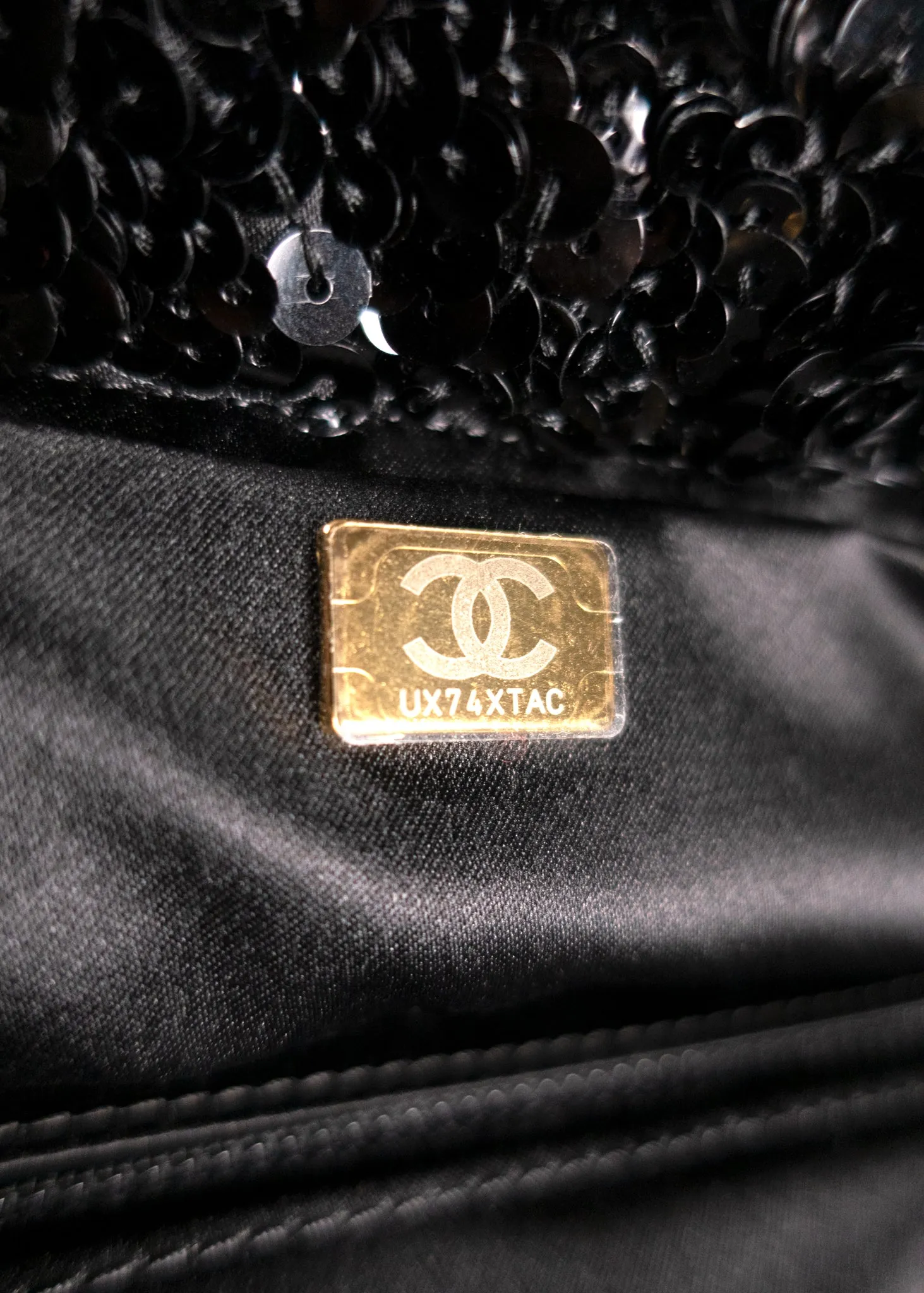 Chanel Sequin Shopping Tote Black