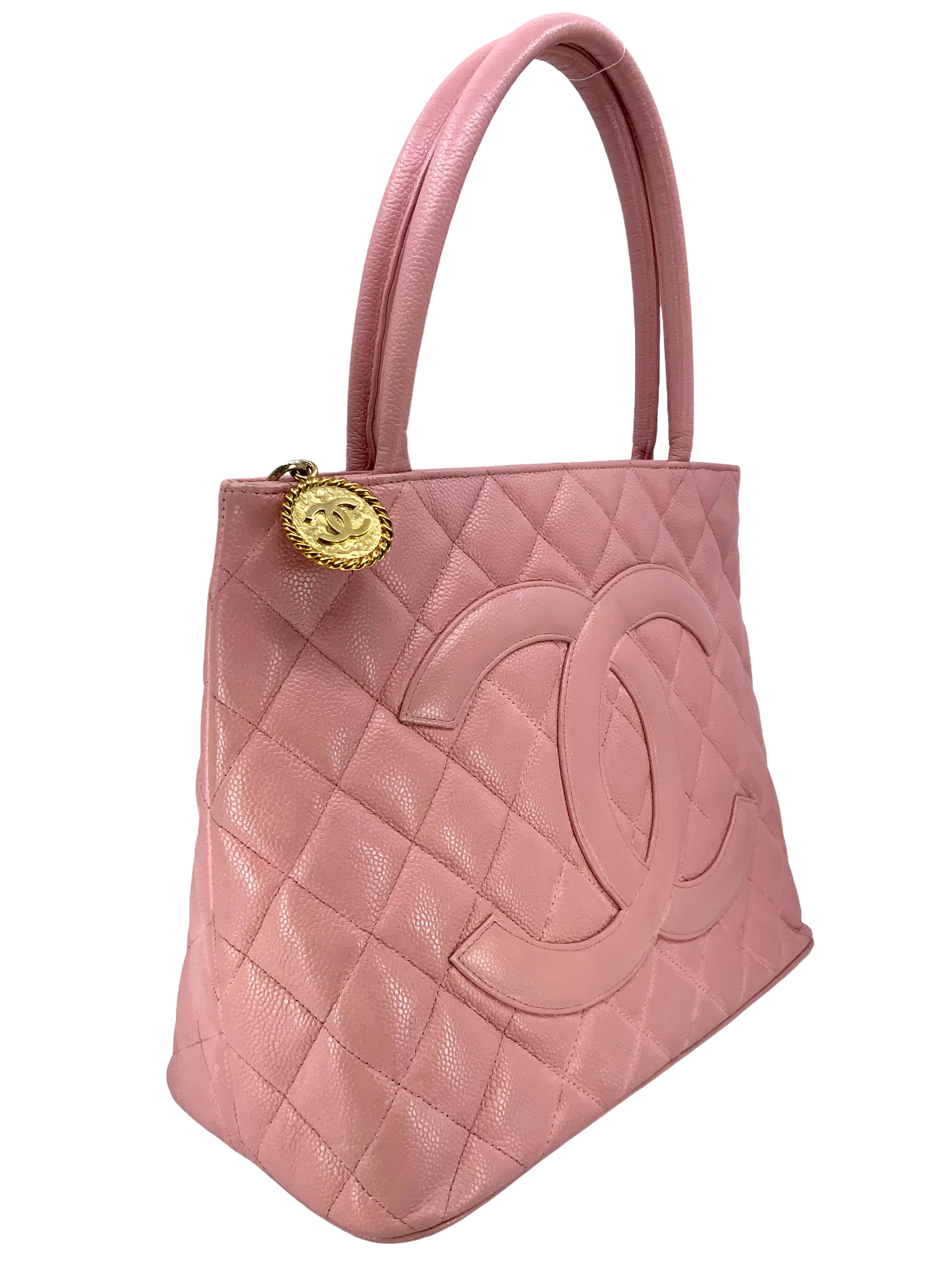 CL Quilted Caviar Medallion Tote Bag