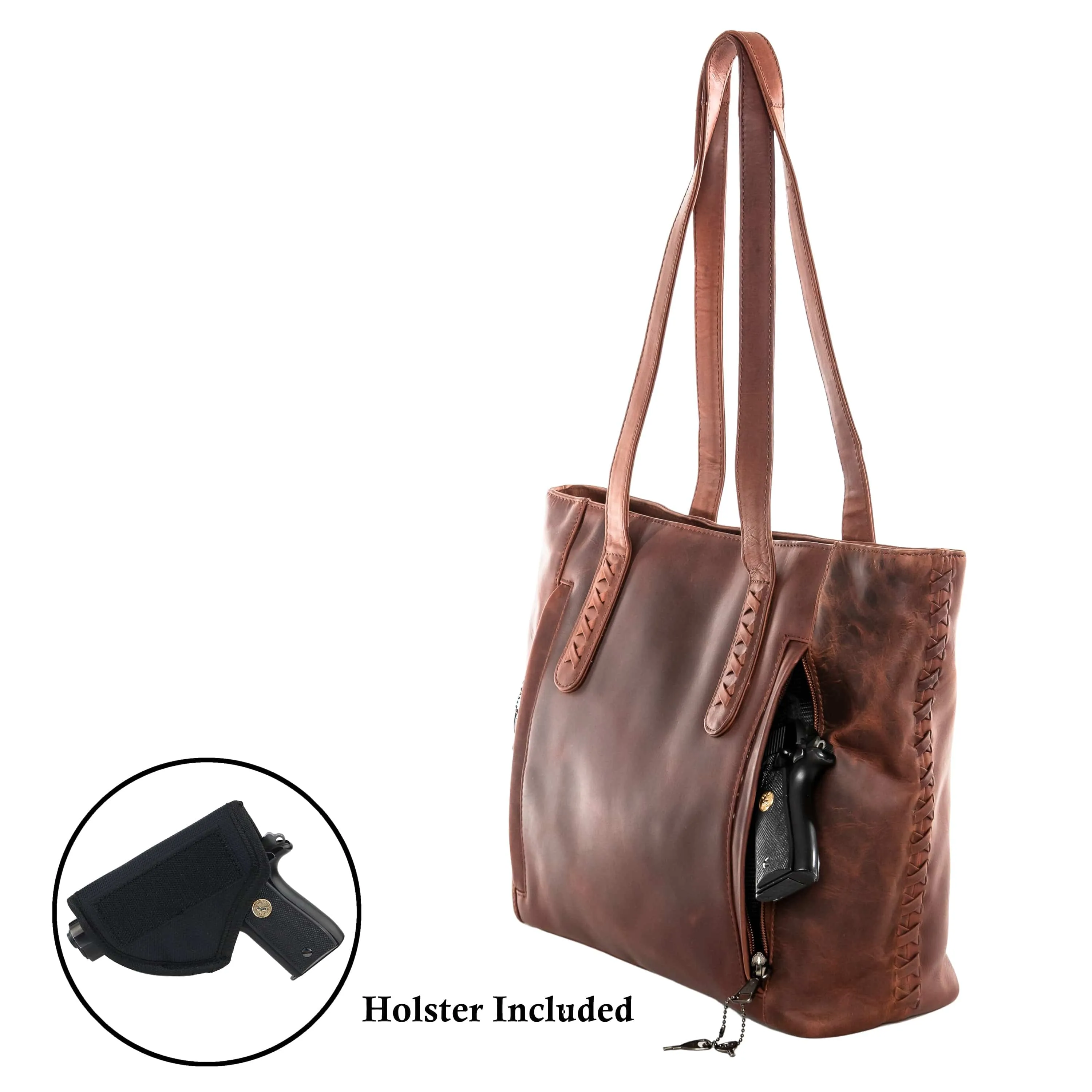 Concealed Carry Norah Leather Tote by Lady Conceal