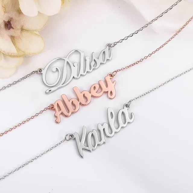 Customized necklace in real silver or real gold with your loved ones name