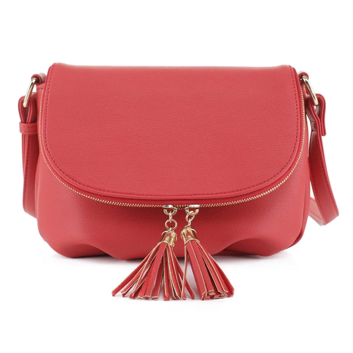 EM1352 Monogammable Fold-Over Crossbody w/ Tassels