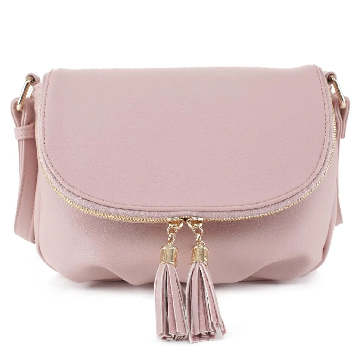 EM1352 Monogammable Fold-Over Crossbody w/ Tassels