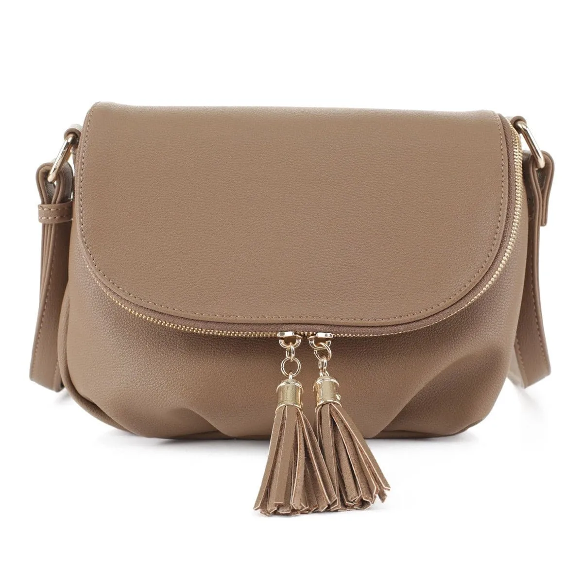 EM1352 Monogammable Fold-Over Crossbody w/ Tassels