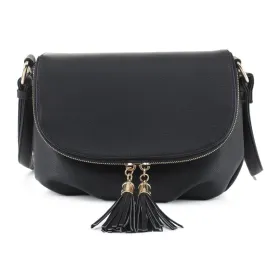 EM1352 Monogammable Fold-Over Crossbody w/ Tassels