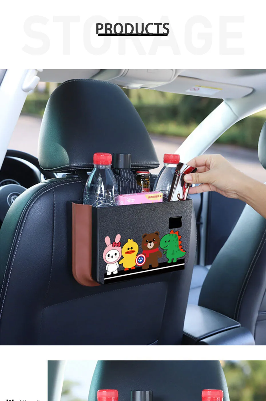 Foldable Back Seat Drink Phone Holder