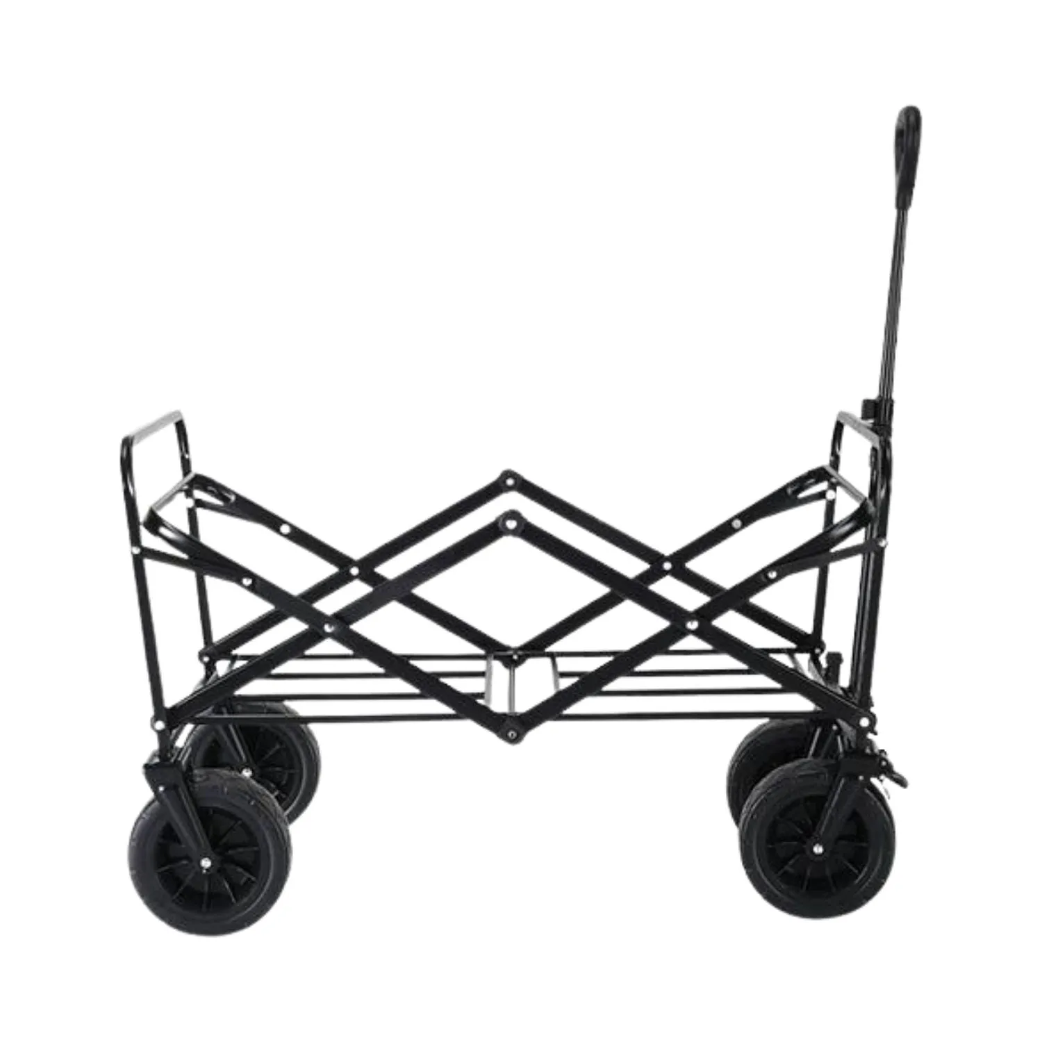 Foldable Wagon Trolley Cart, Wide Wheels, Brakes - KILIROO