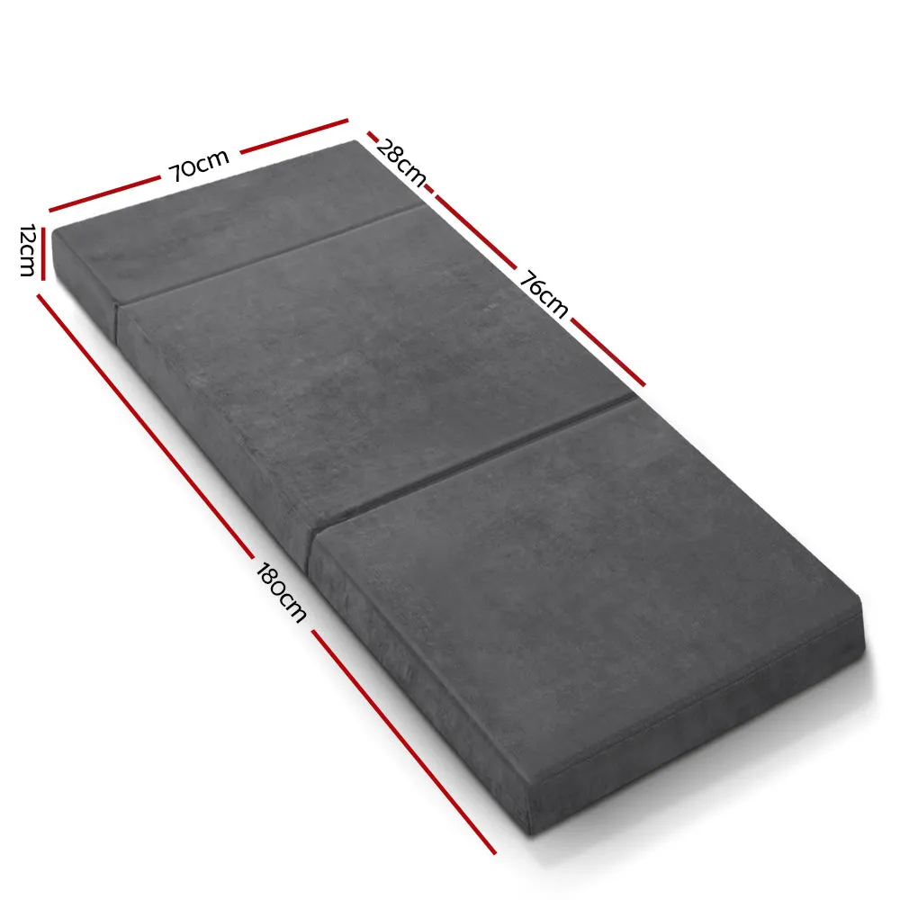 Giselle Bedding Folding Foam Portable Mattress Grey