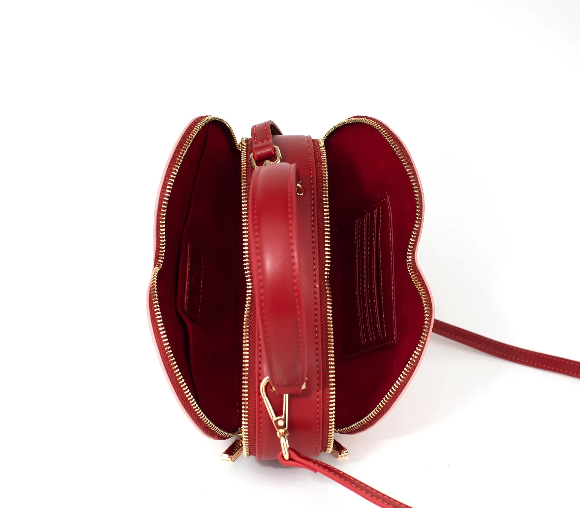 Gunas New York Sweetheart Red & Pink Vegan Clutch Crossbody Bag