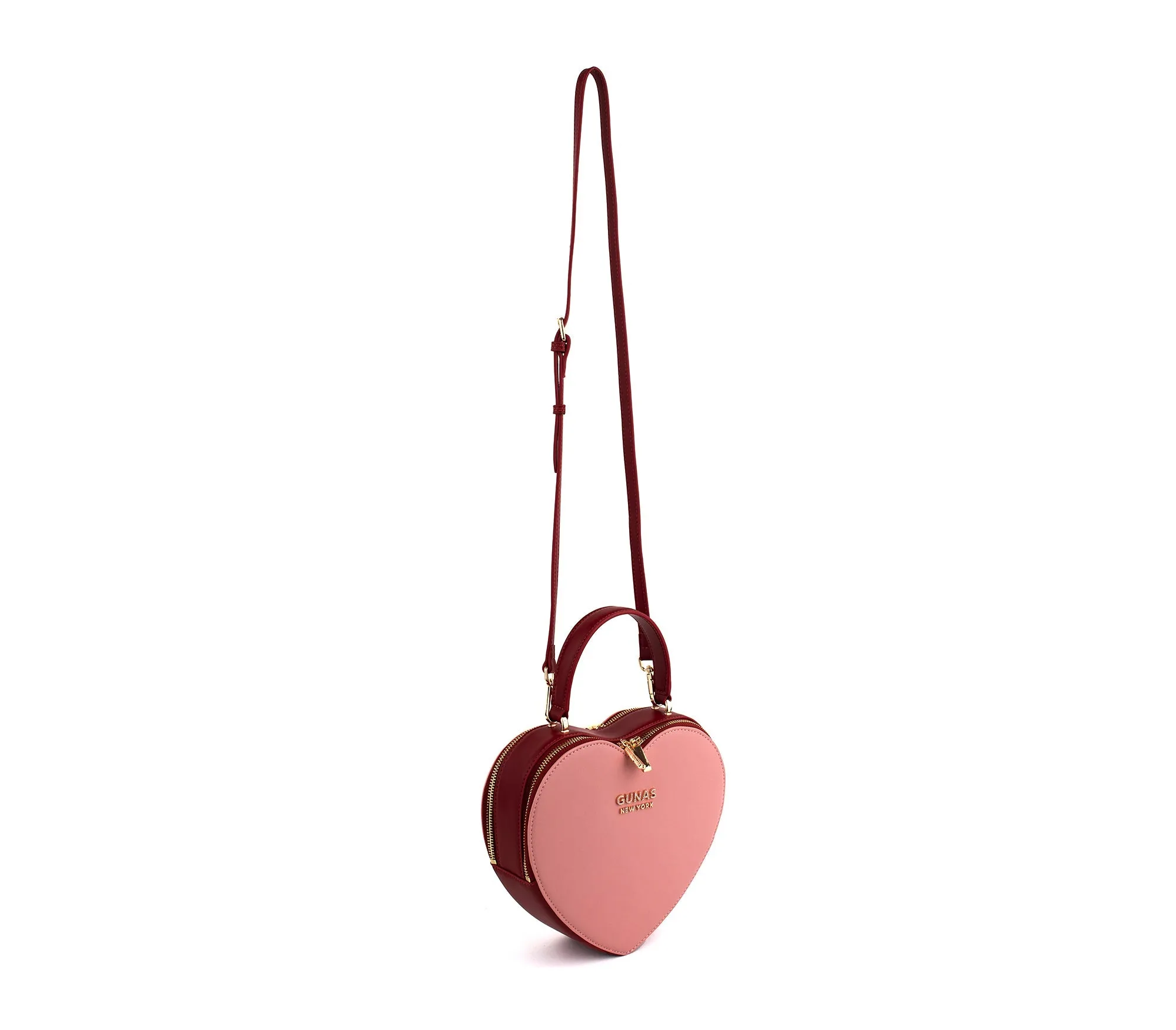 Gunas New York Sweetheart Red & Pink Vegan Clutch Crossbody Bag