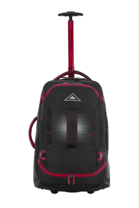 High Sierra - Composite V4 56cm Small RFID Wheeled Duffle With Backpack Straps - Black/Red