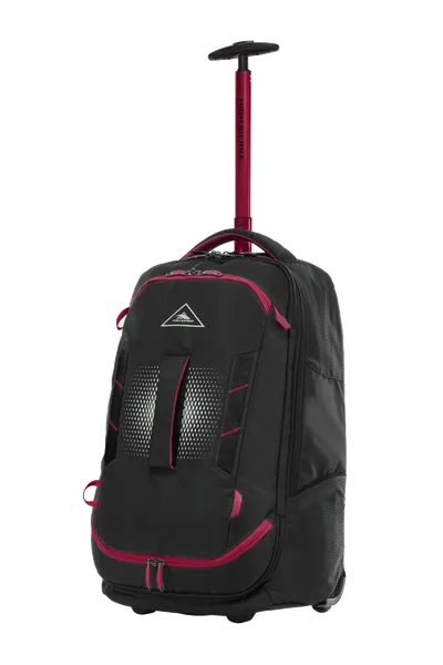 High Sierra - Composite V4 56cm Small RFID Wheeled Duffle With Backpack Straps - Black/Red