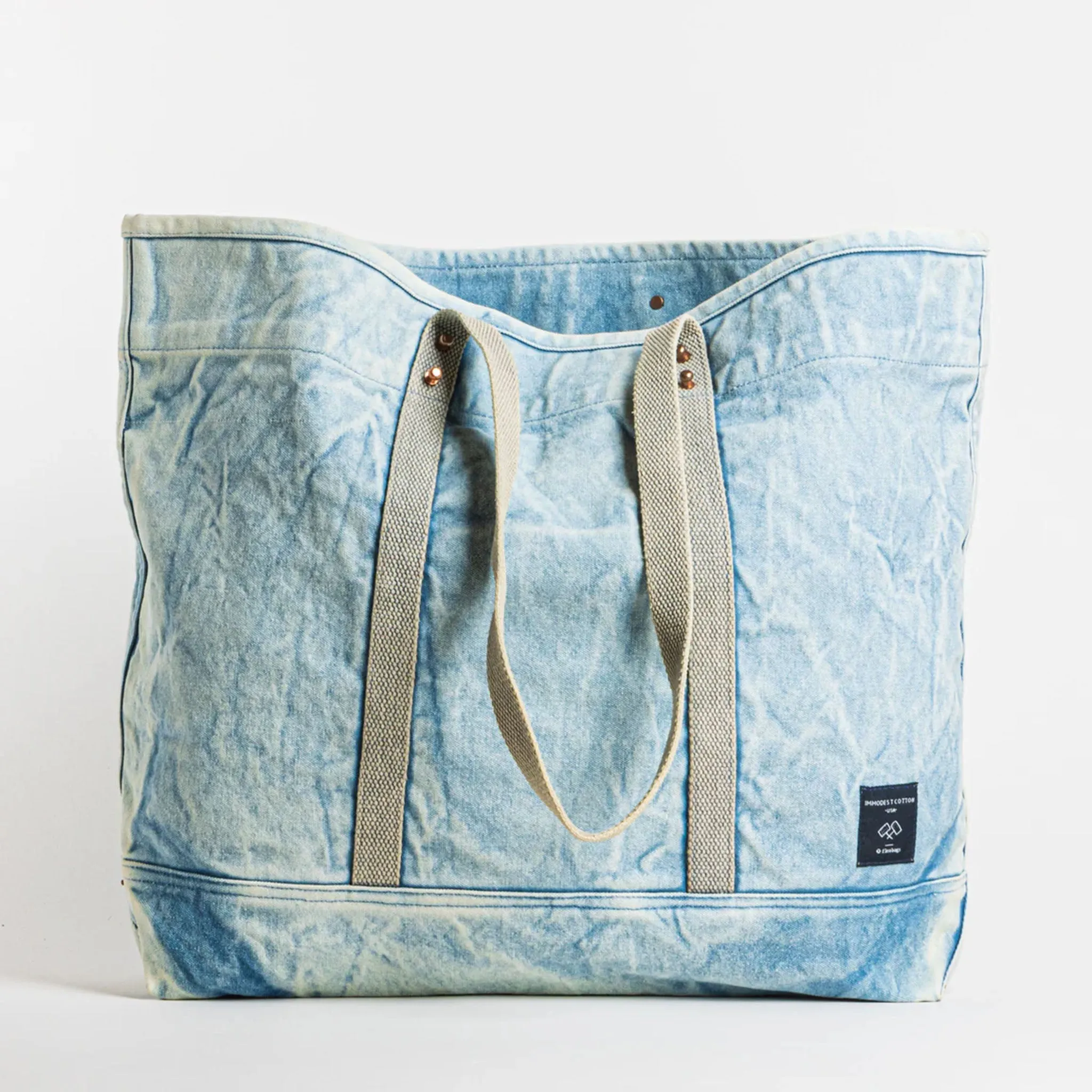 Immodest Cotton Large East-West Tote in Acid Wash