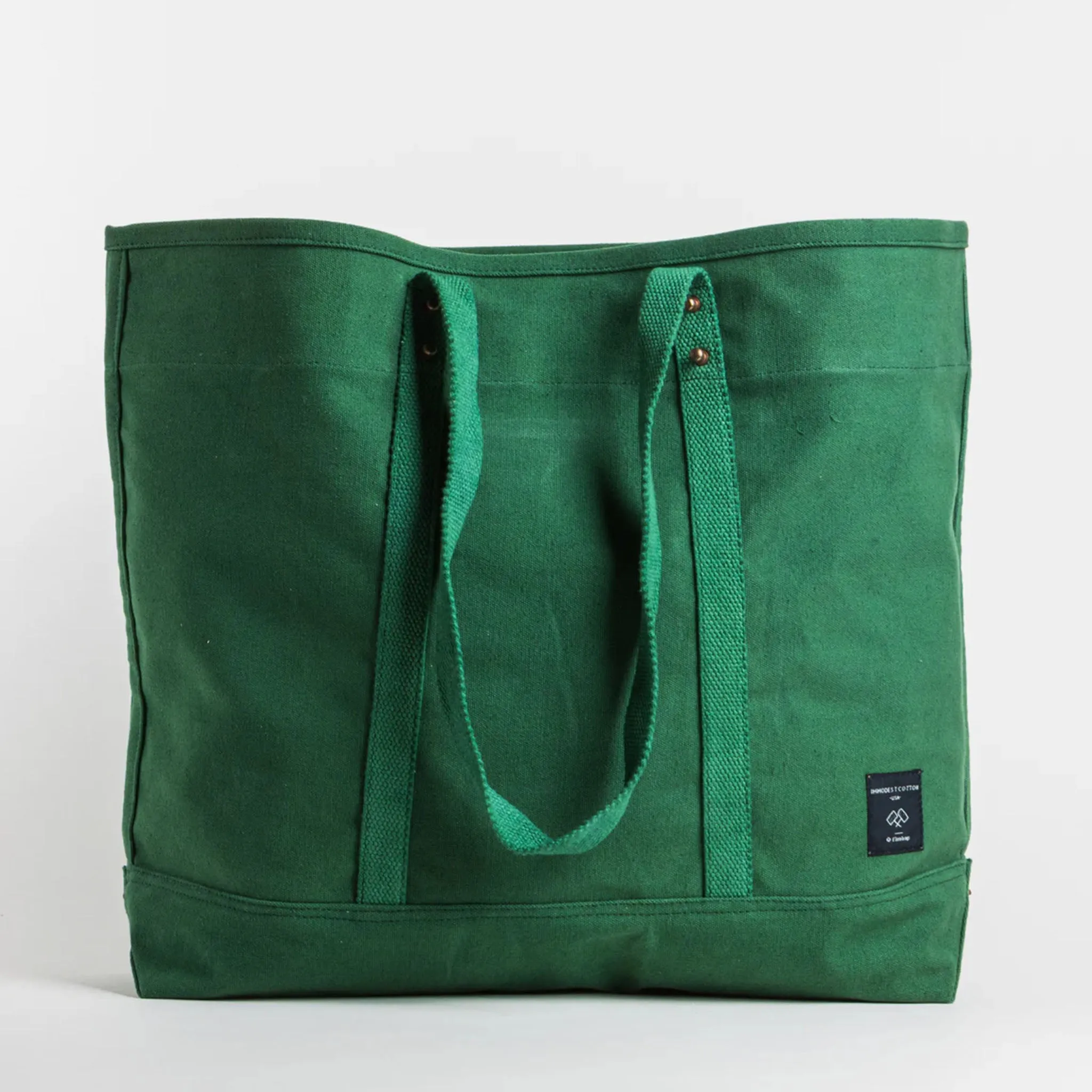 Immodest Cotton Large East-West Tote in Pine