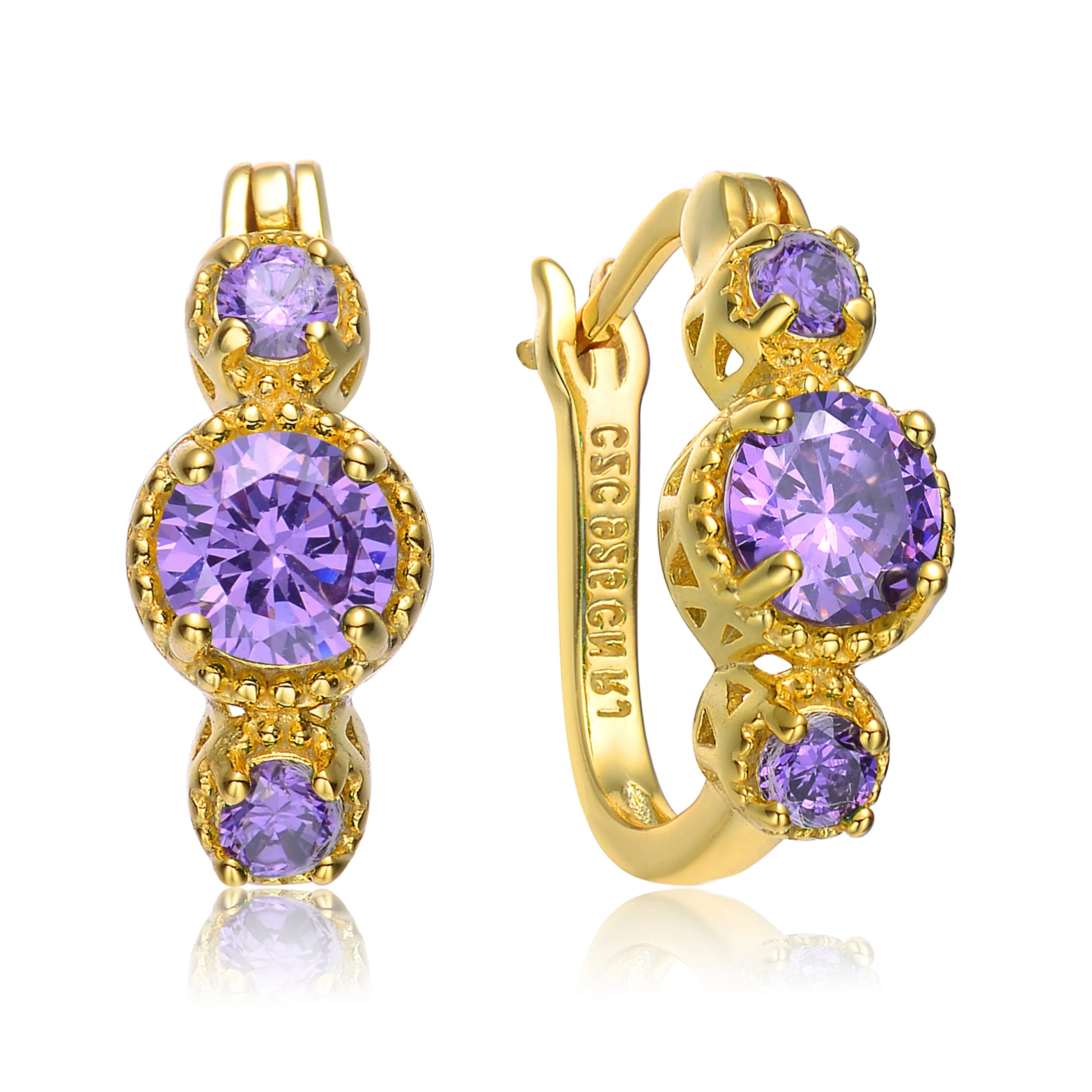 Jeanne Purple Earrings