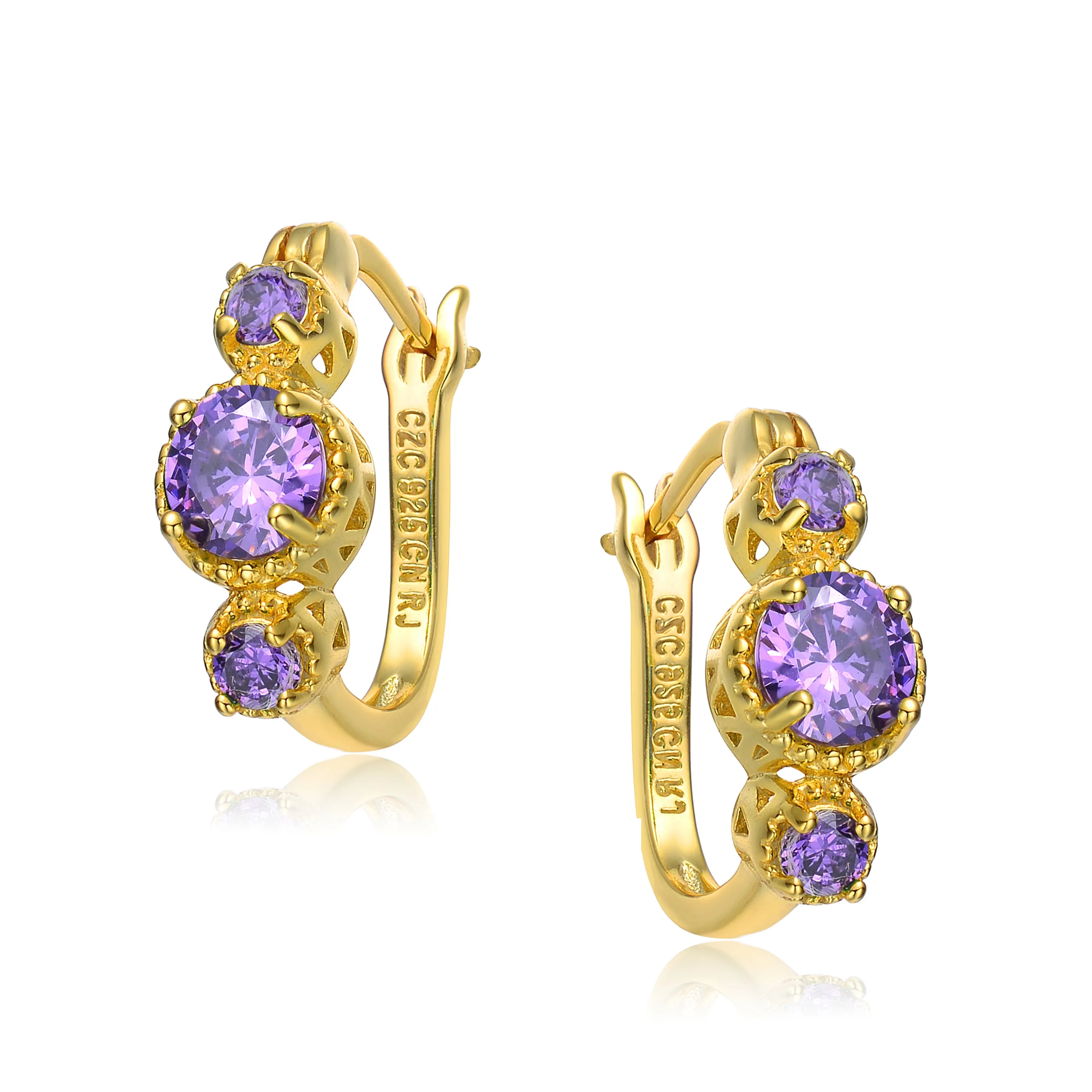 Jeanne Purple Earrings