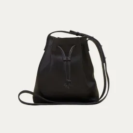 Mini Crossbody Tote | Black Leather   Silver Hardware