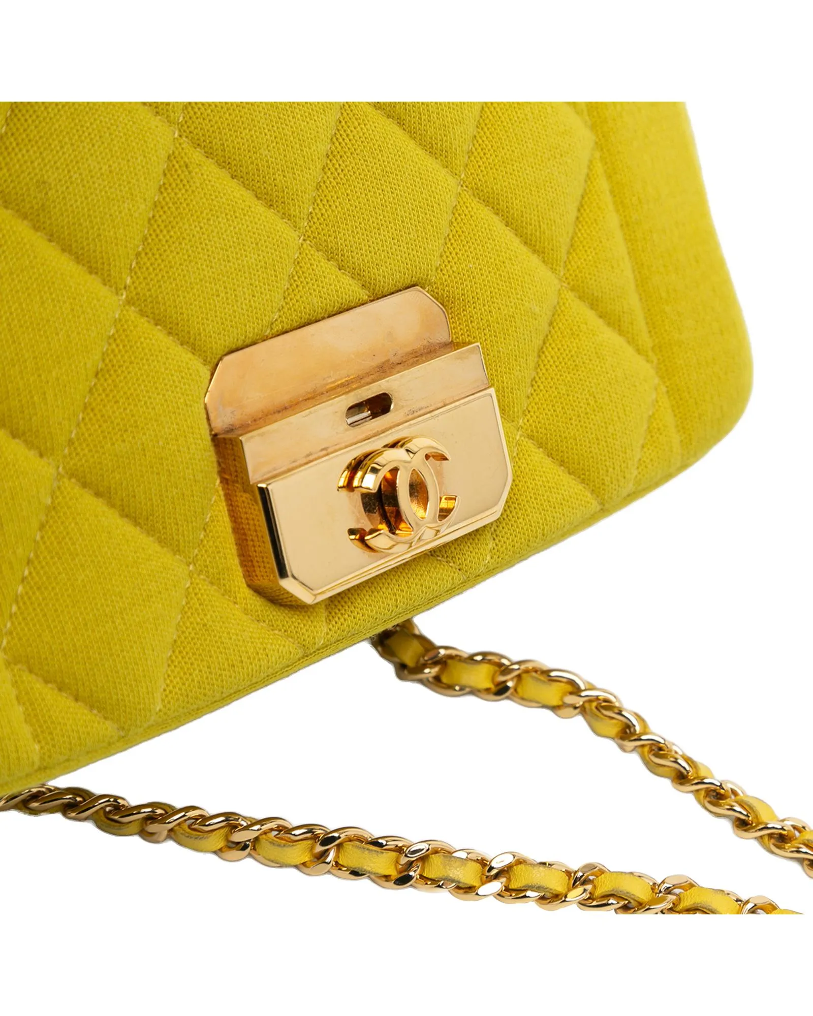 Mini Jersey Chic Crossbody Bag with Chain Strap and Push Lock