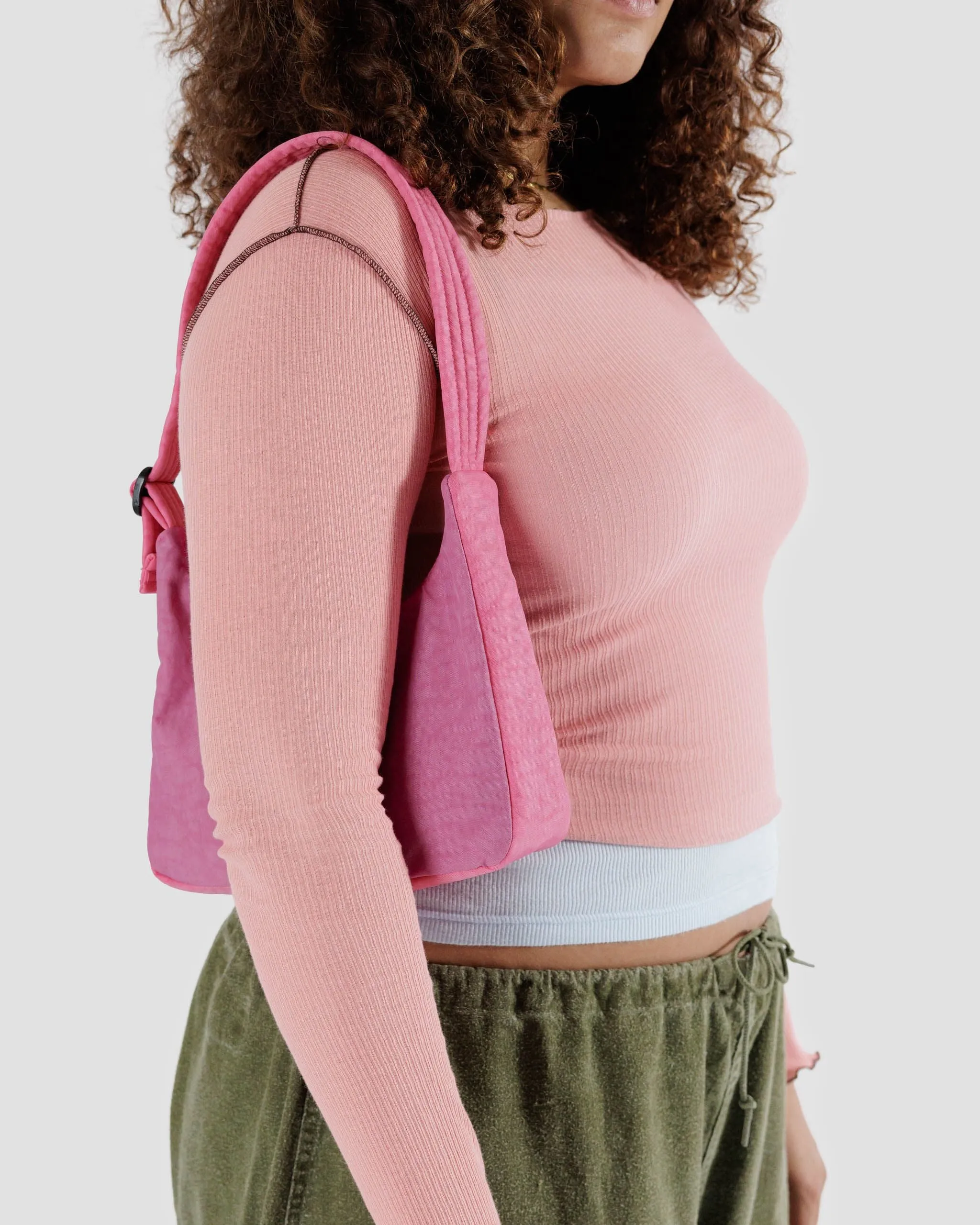 Mini Nylon Shoulder Bag - Azalea Pink