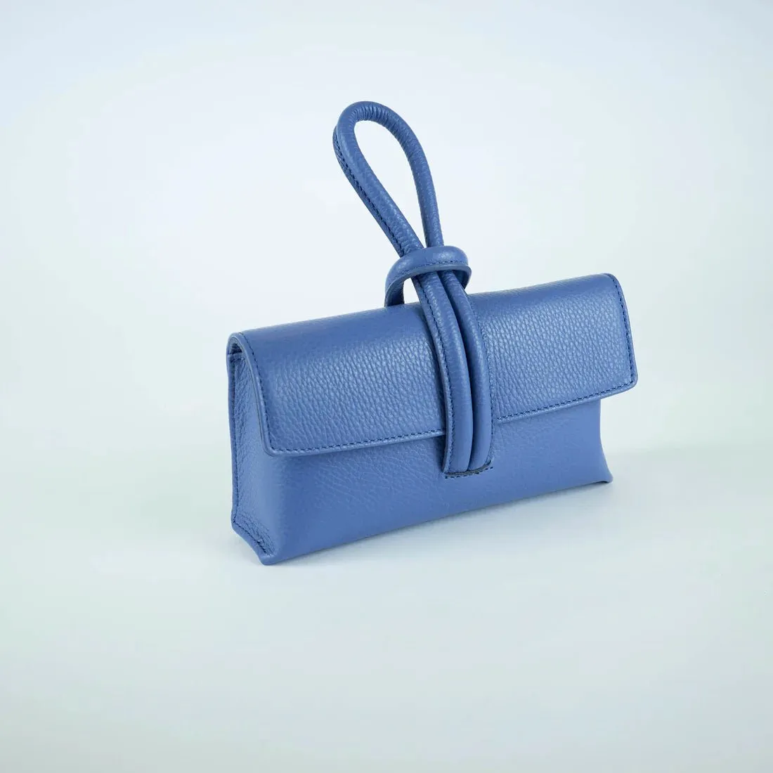 Navy Blue Modern Leather Clutch & Crossbody