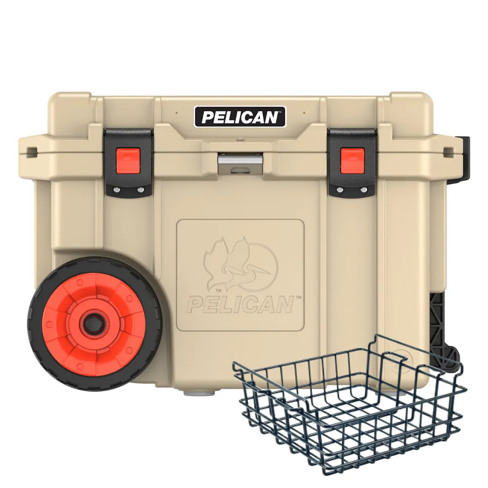 Pelican 45QT Elite Wheeled Cooler FREE Dry Basket