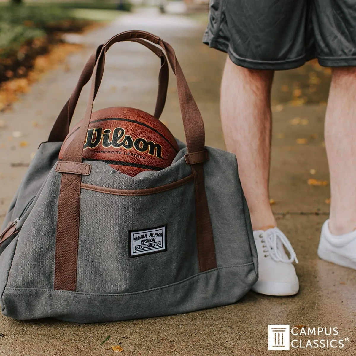 Phi Delt Gray Canvas Duffel