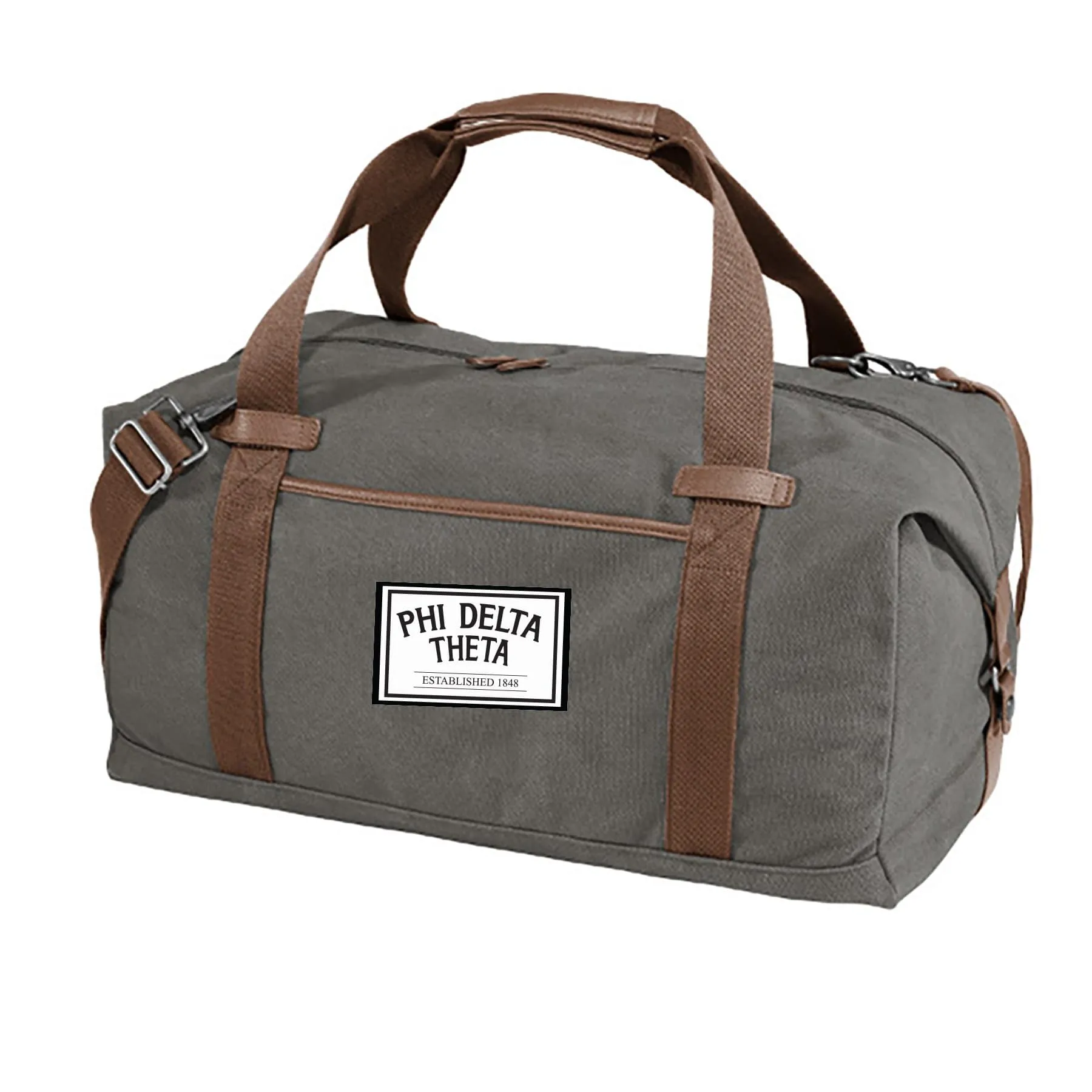 Phi Delt Gray Canvas Duffel