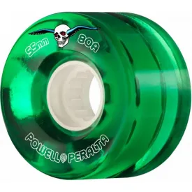 Powell Peralta 55mm 80a Clear Cruiser Green Skateboard Wheels 4pk