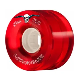 Powell Peralta 55mm 80a Clear Cruiser Red Skateboard Wheels 4pk