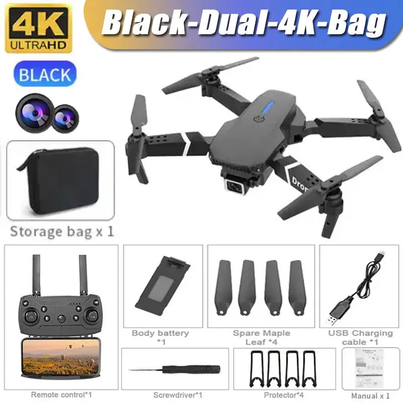 Professional  Foldable RC Helicopter Drone 4K with 1080P Wide Angle Dual HD Camera