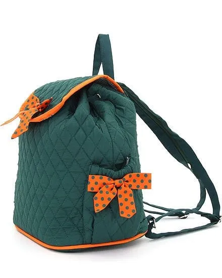 QSD2707 Quilted Solid Drawstring Backpack