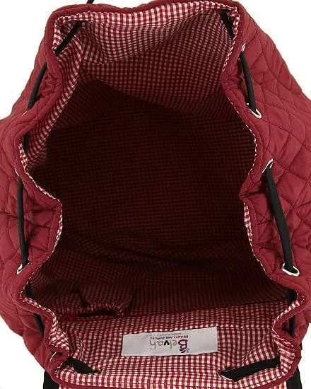 QSD2707 Quilted Solid Drawstring Backpack