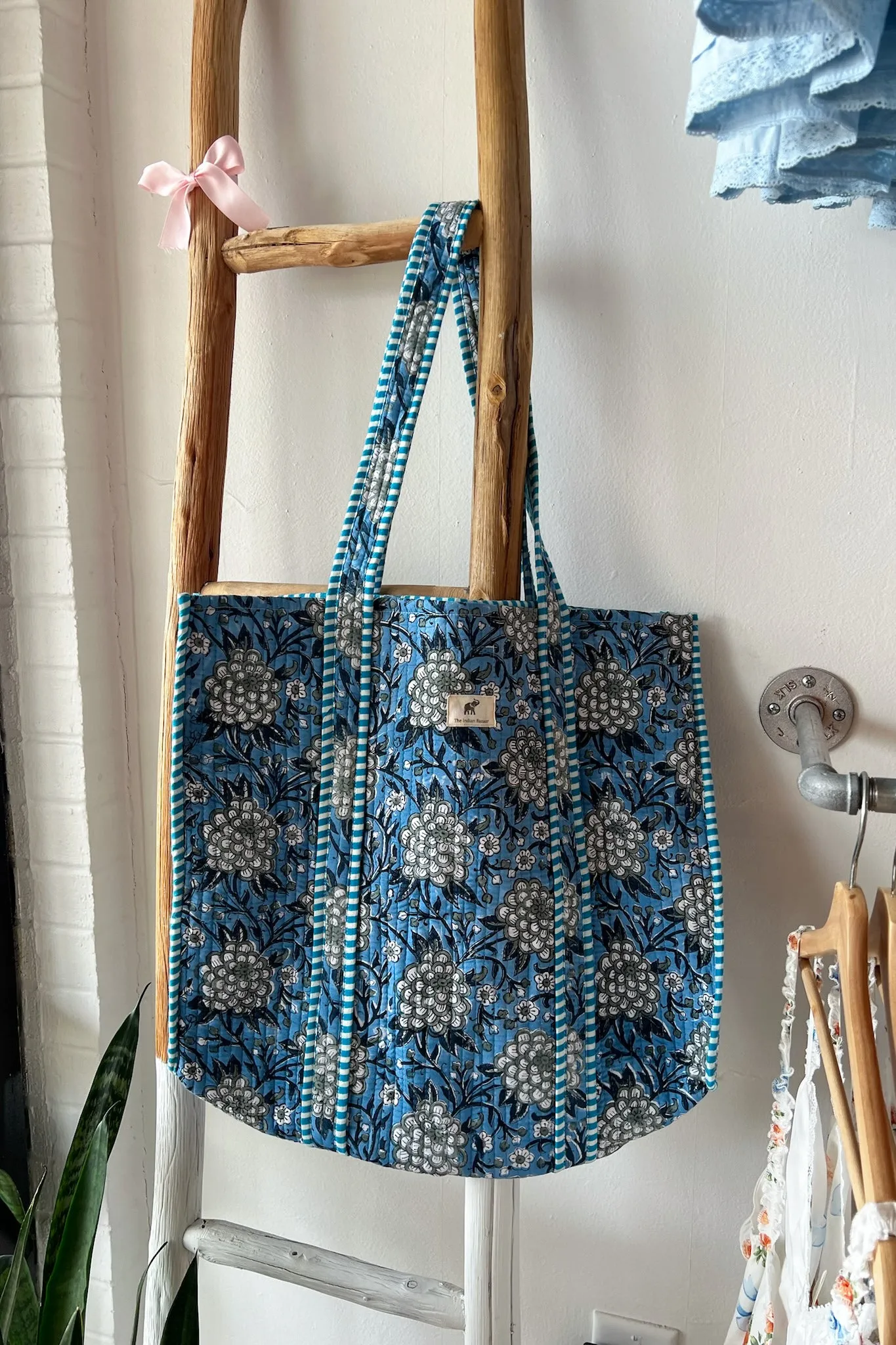 Quilted Reversible Tote Bag