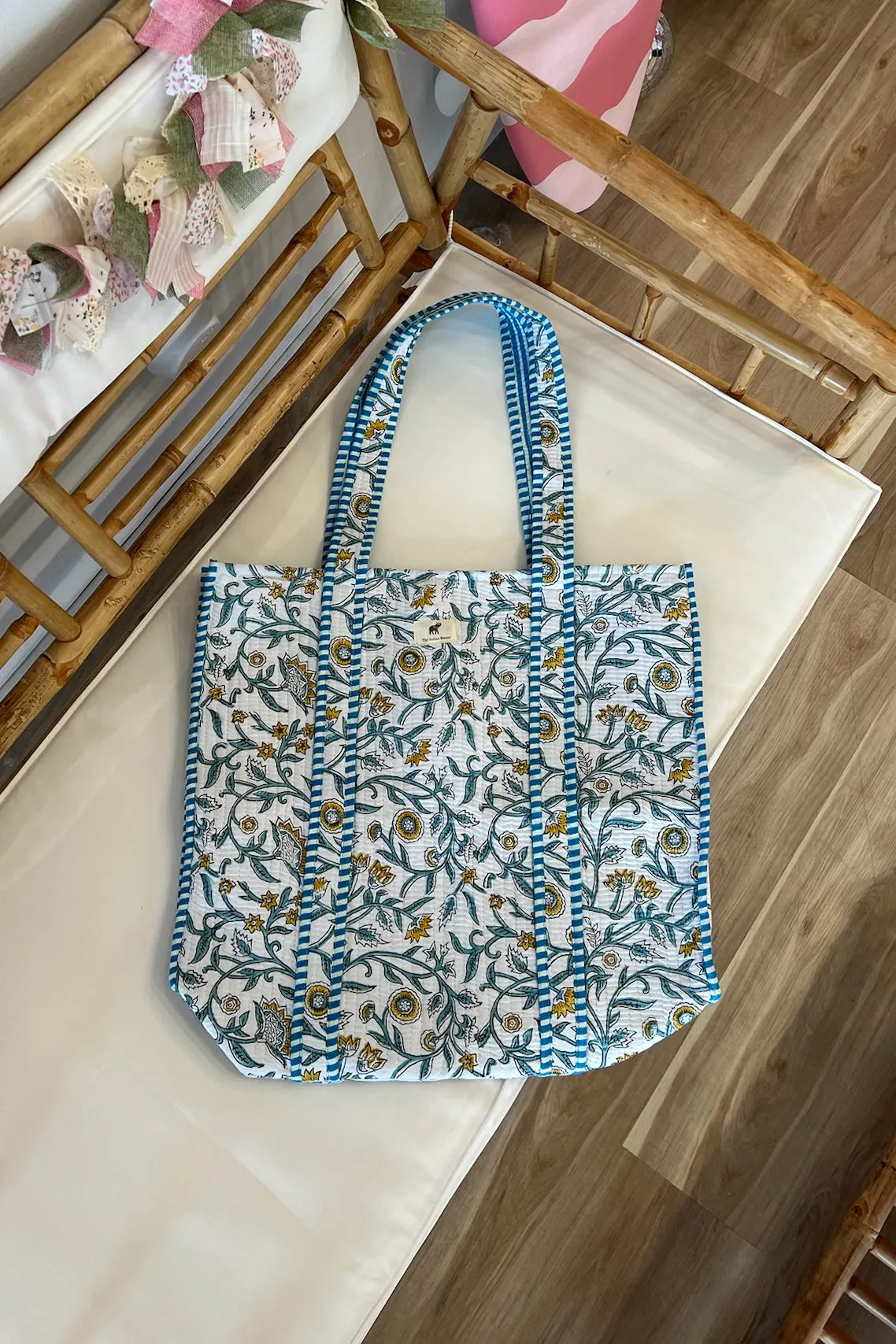 Quilted Reversible Tote Bag