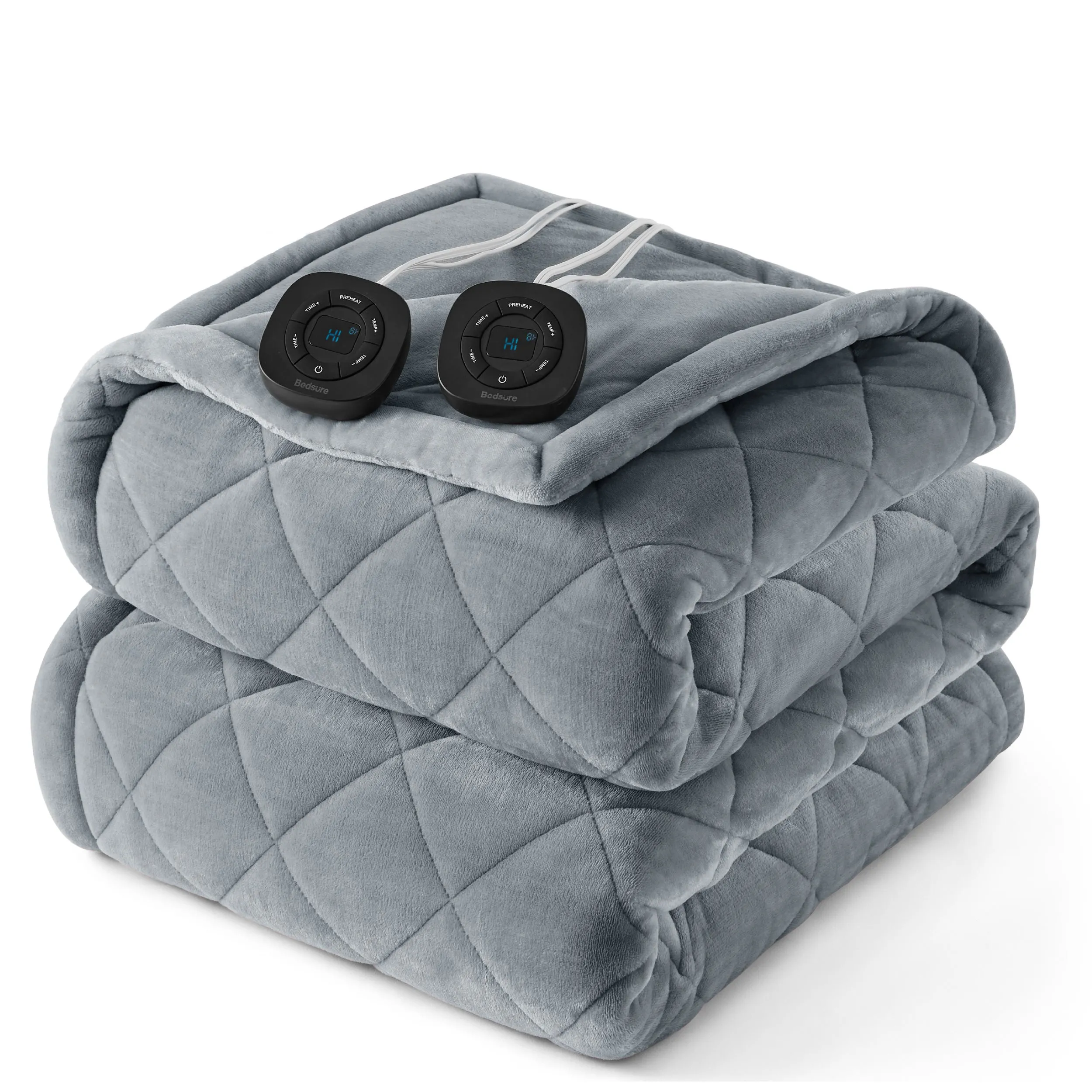 Quilted Sherpa Fleece Heated Blanket