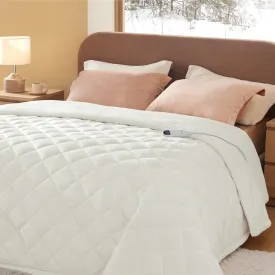 Quilted Sherpa Fleece Heated Blanket