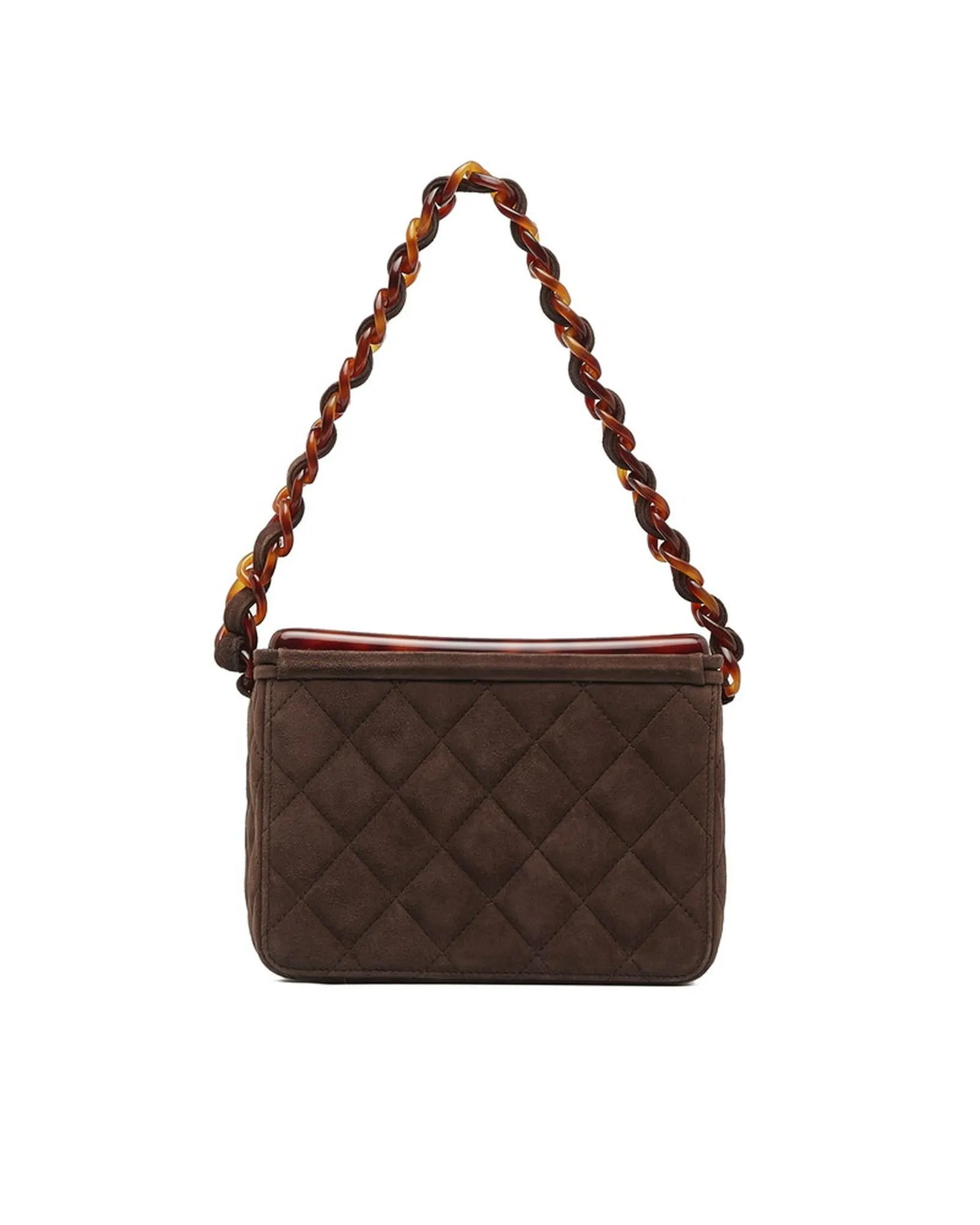 Quilted Suede Chain Vanity Bag