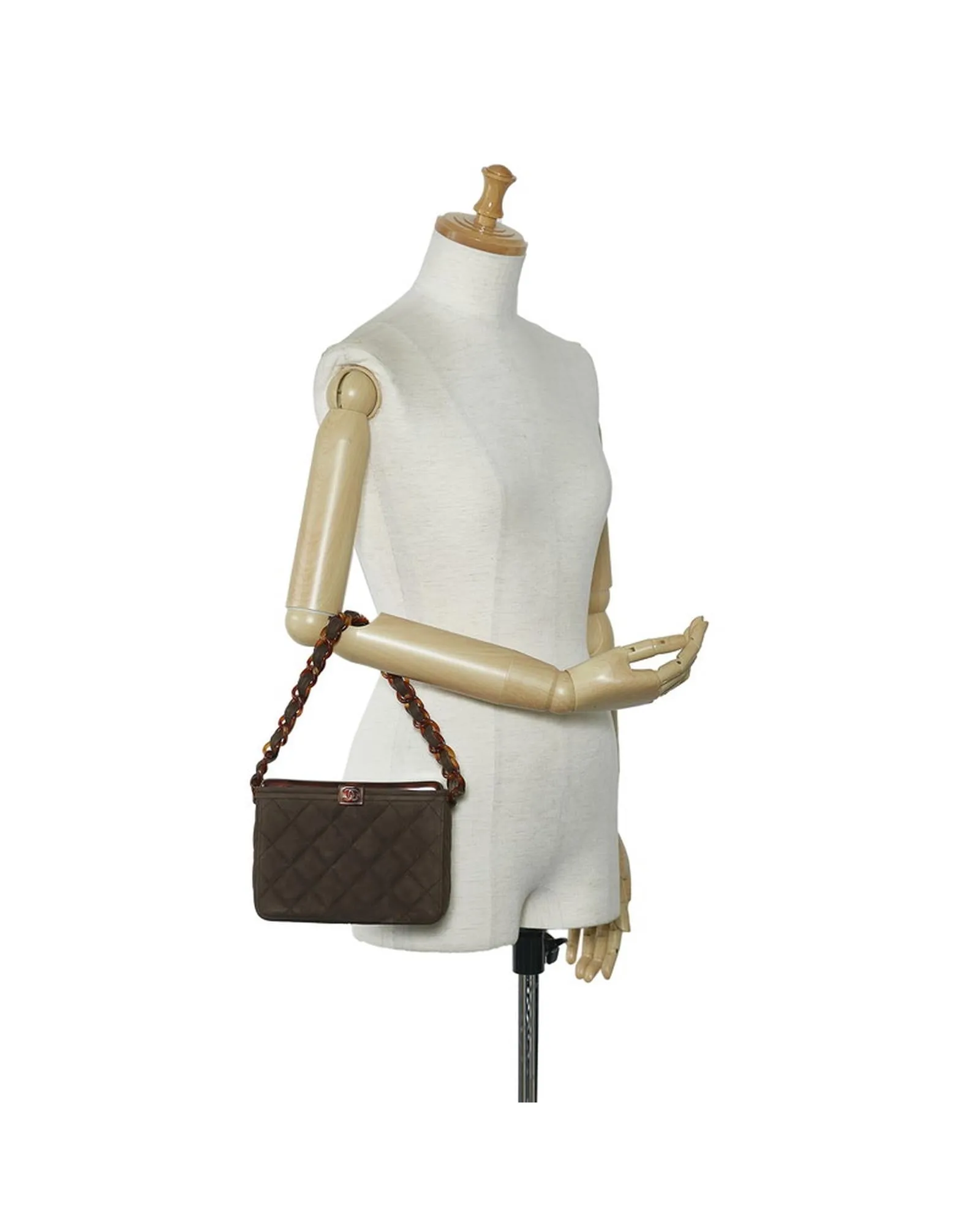 Quilted Suede Chain Vanity Bag