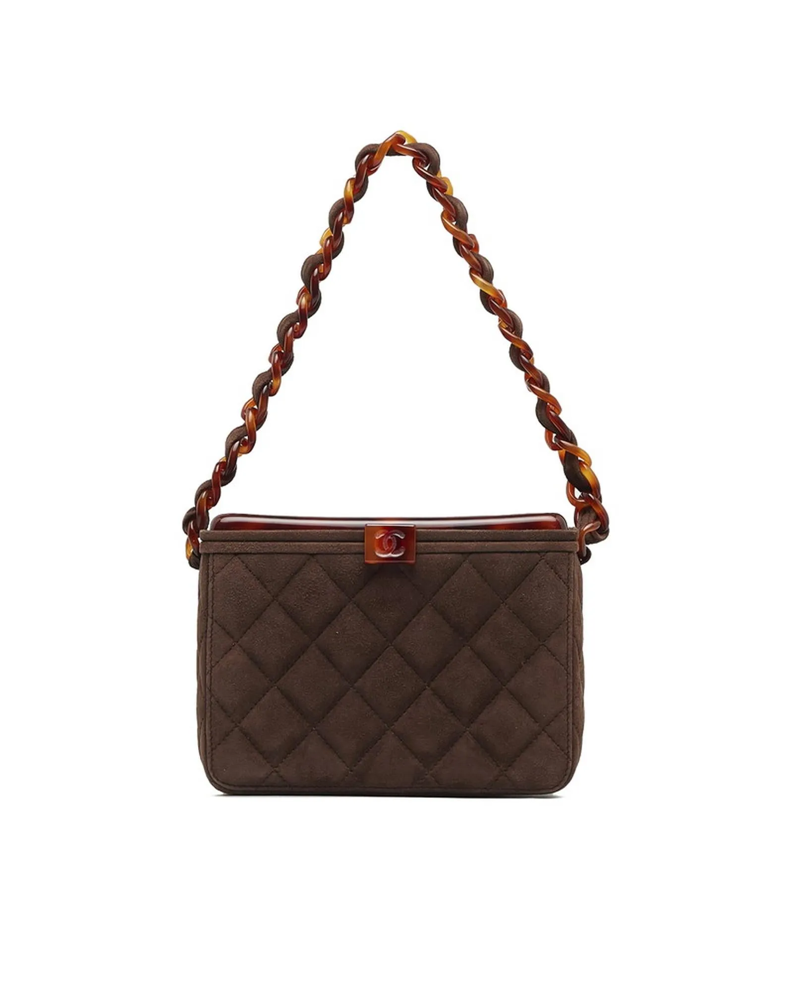 Quilted Suede Chain Vanity Bag