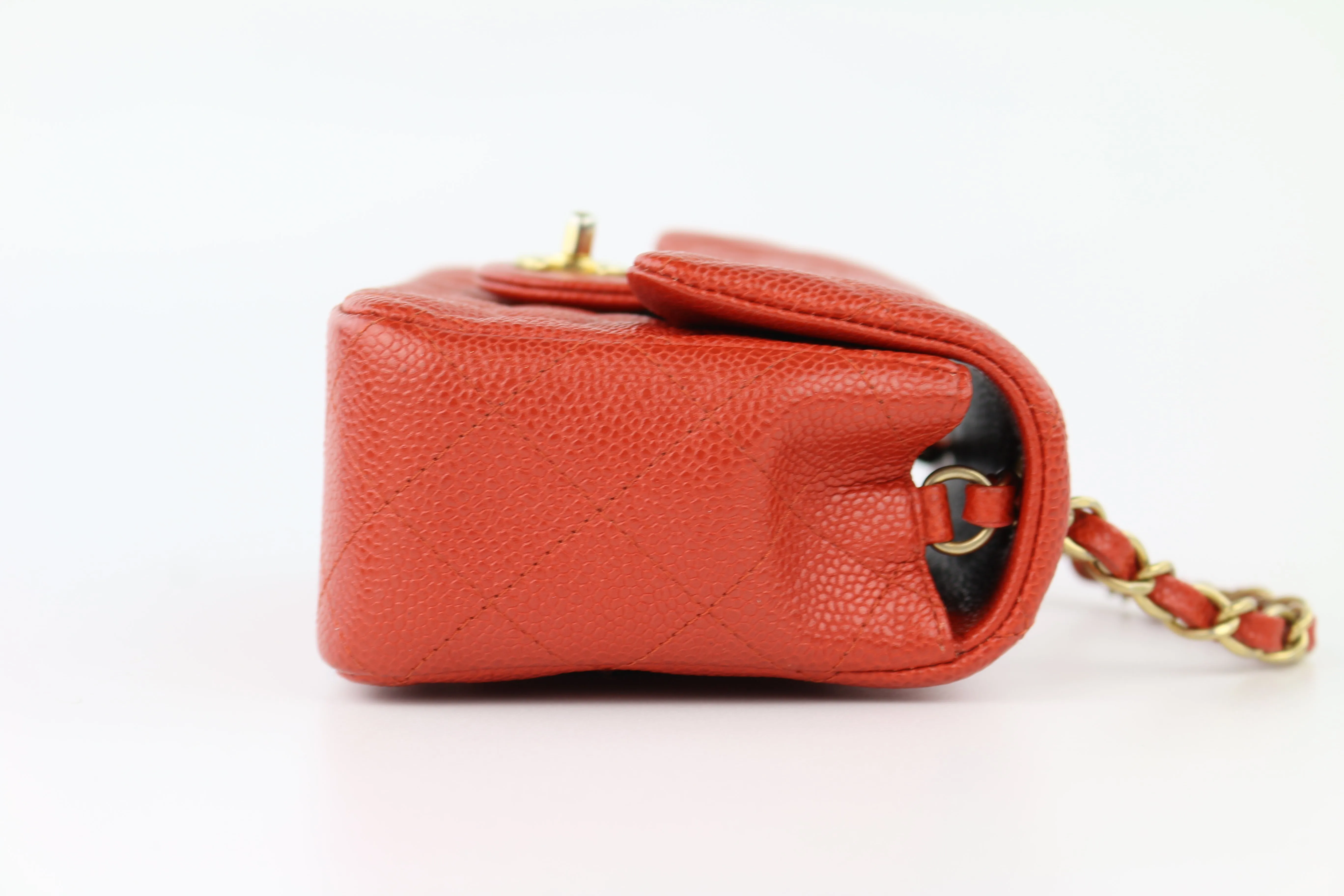 Red Caviar Quilted Rectangular Mini