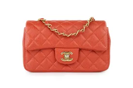 Red Caviar Quilted Rectangular Mini