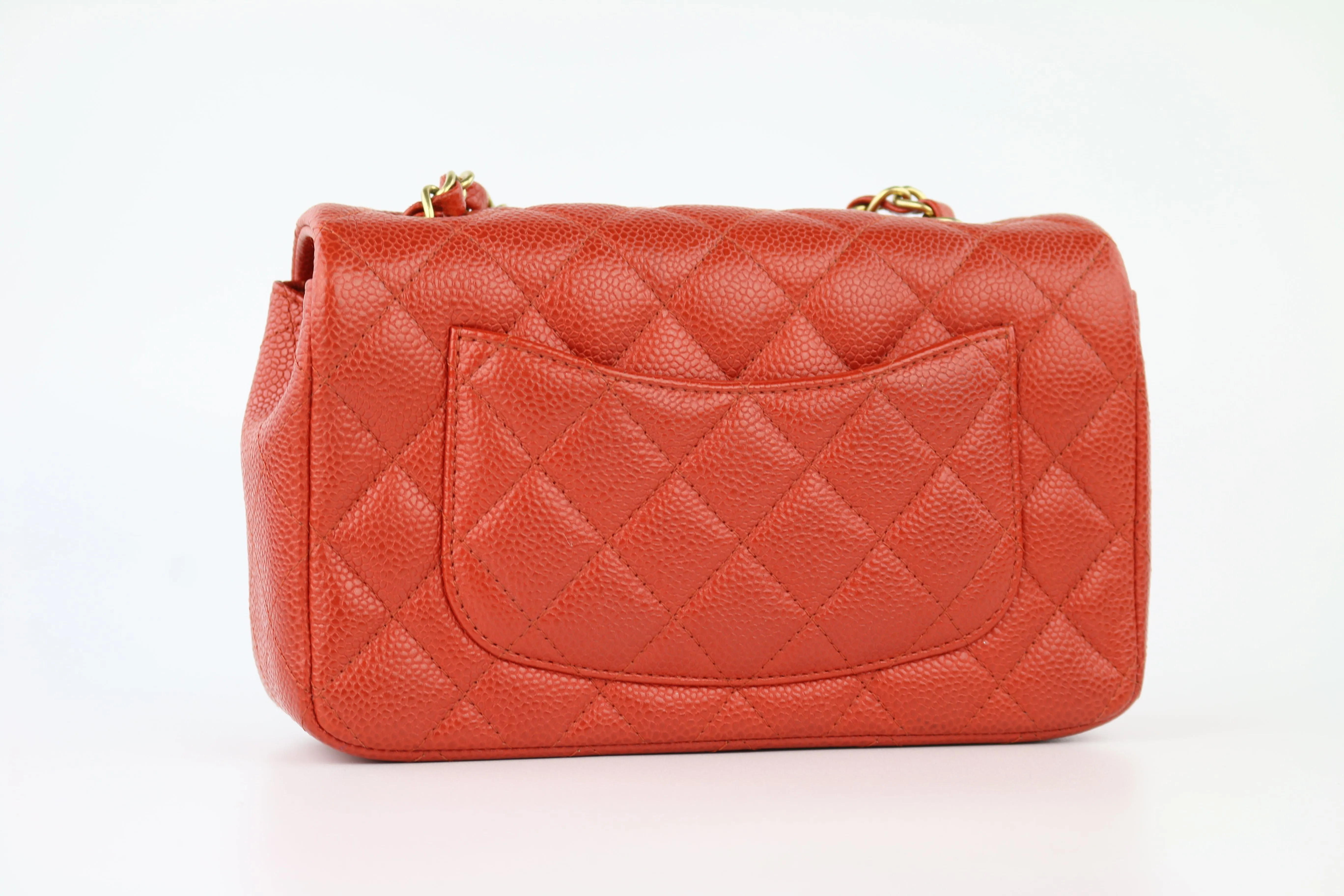 Red Caviar Quilted Rectangular Mini