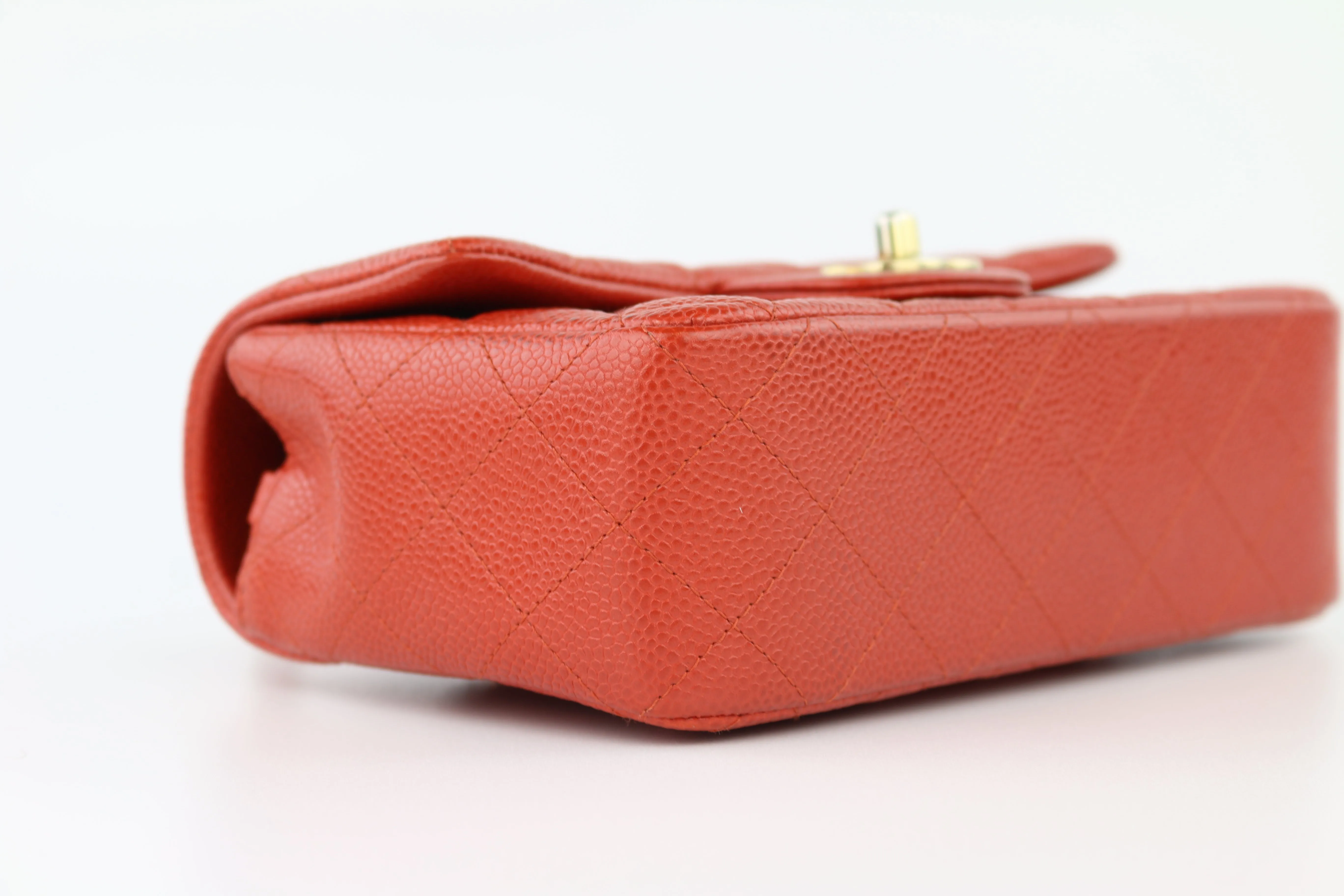 Red Caviar Quilted Rectangular Mini